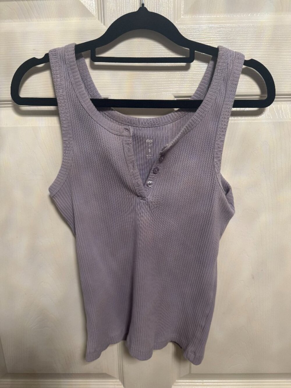 dip Lavender Purple Ribbed Henley Tank Top Size Small